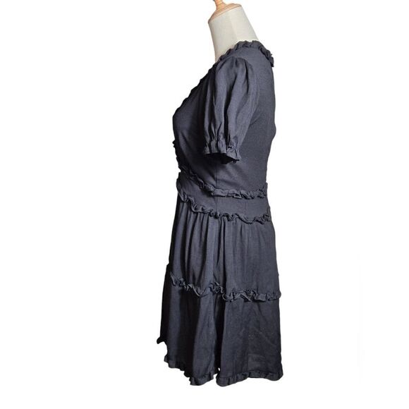 Trixxi Black Ruffled Cottage Whimsigoth Mini Dress - Picture 5 of 7